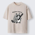 Washed Japanese Raccoon T-Shirt for Streetwear