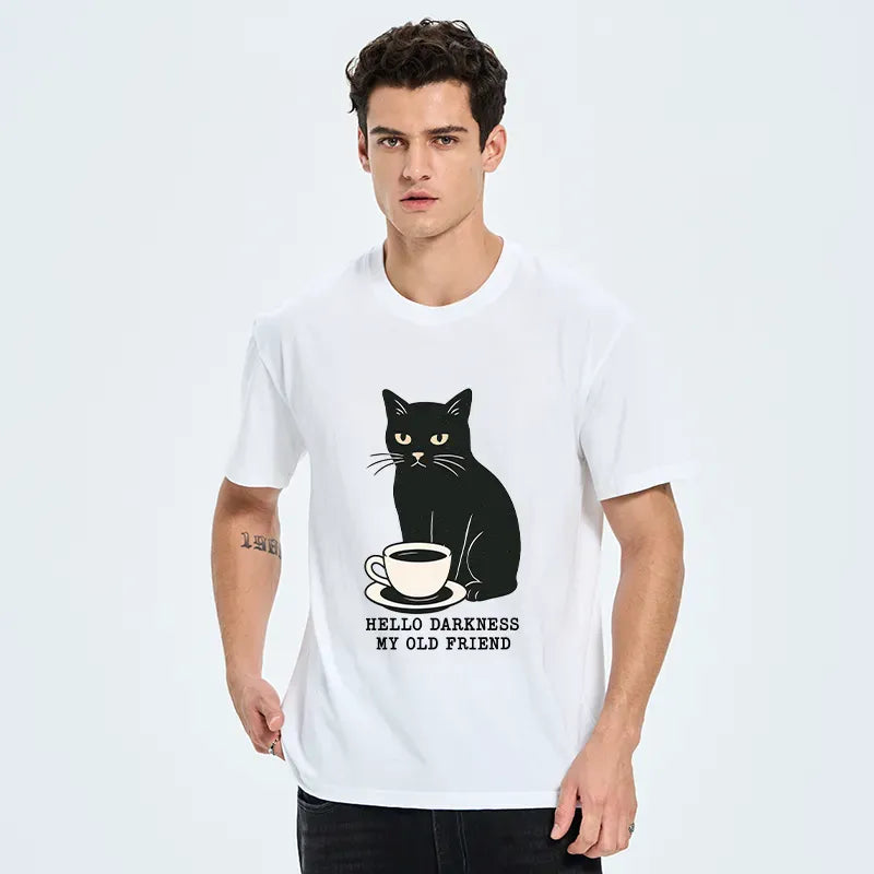 Kyoto-Lion Black Cat Drinking Coffee Classic T-Shirt