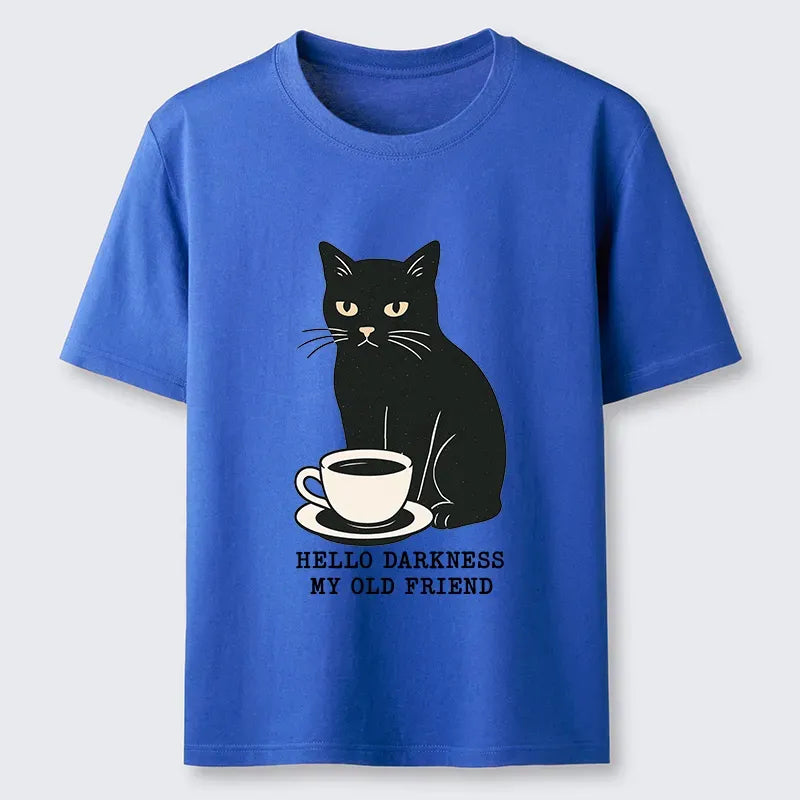 Classic Kyoto Cat Drinking Coffee Tee