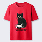 Kyoto-Lion Black Cat Drinking Coffee Classic T-Shirt