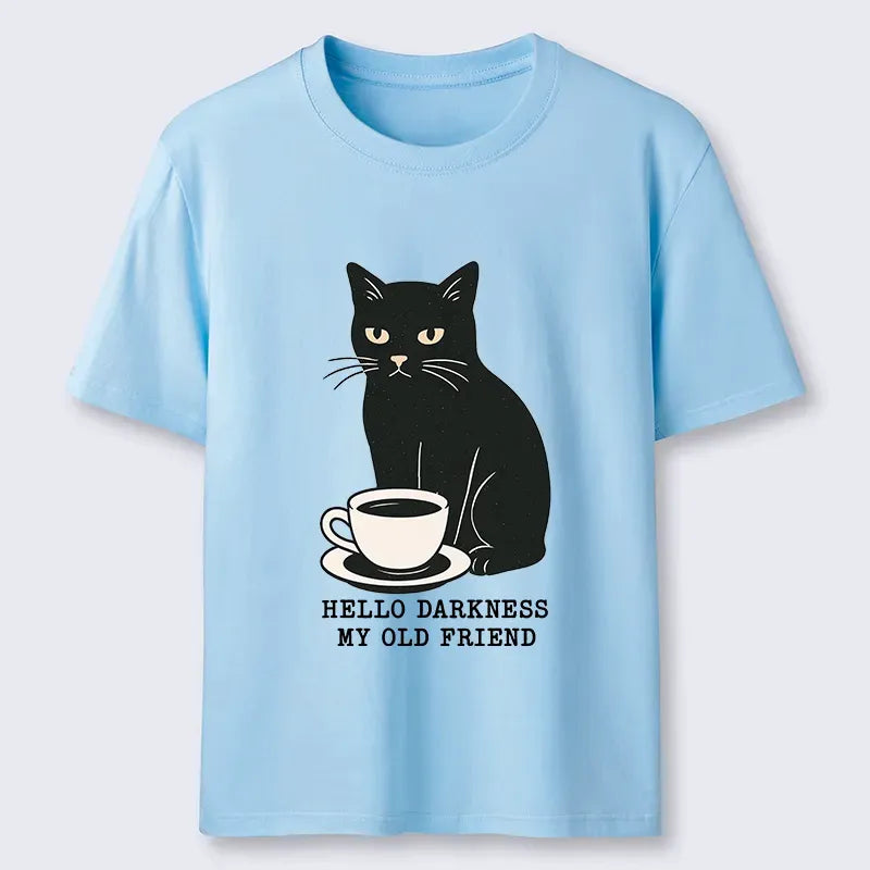 Classic Kyoto Cat Drinking Coffee Tee