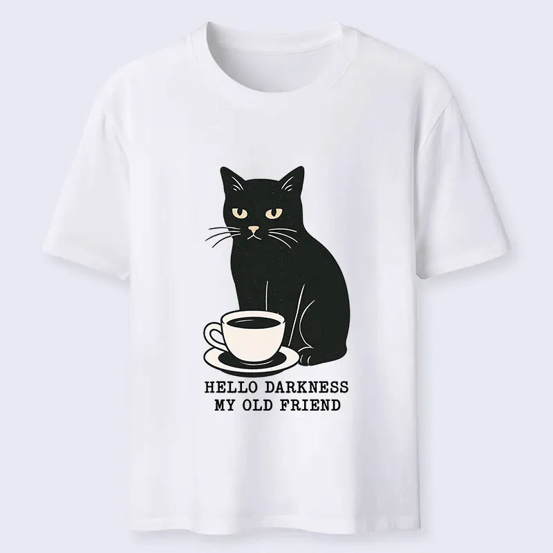 Kyoto-Lion Black Cat Drinking Coffee Classic T-Shirt
