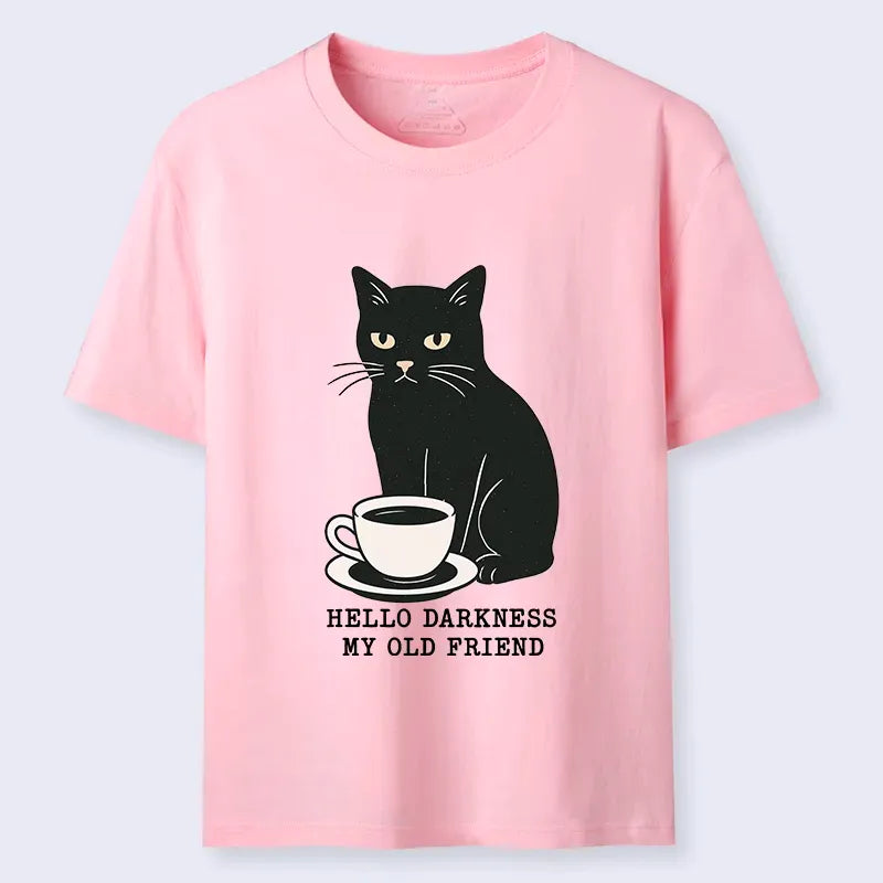Classic Kyoto Cat Drinking Coffee Tee