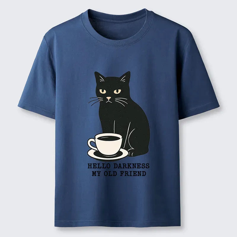 Classic Kyoto Cat Drinking Coffee Tee
