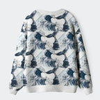 Japanese Wave Art Cardigan for Casual Wear
