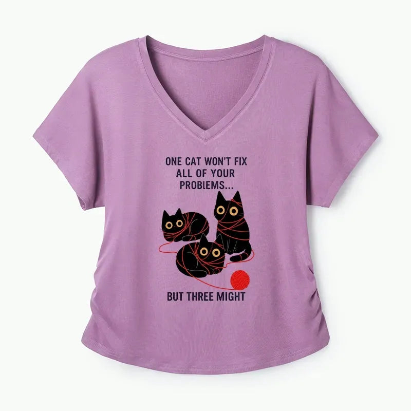 Kyoto Three Cats Modal Dolman Sleeve Tee