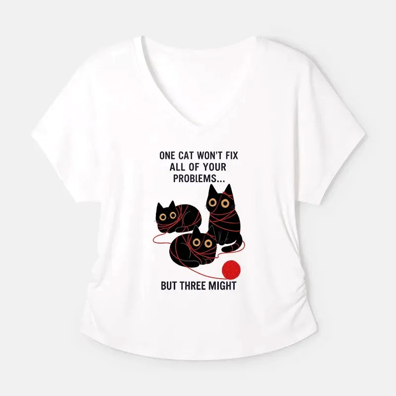 Kyoto-Lion Three Cats Fix All Problems Modal Dolman Sleeve T-Shirt