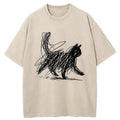 minimalist japanese cat art t-shirt