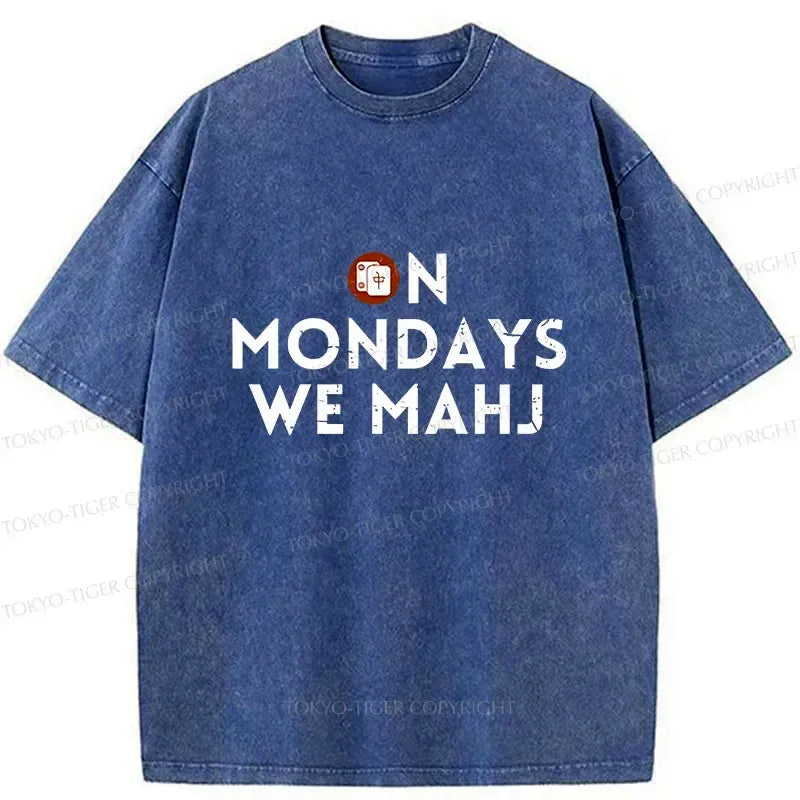 Kyoto-Lion Fun Mahjong Japan Washed T-Shirt