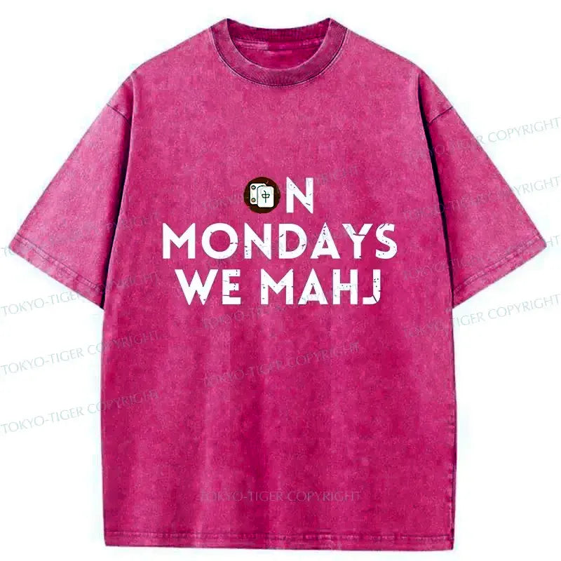 Kyoto-Lion Fun Mahjong Japan Washed T-Shirt
