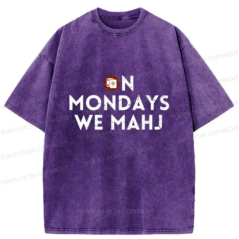 Kyoto-Lion Fun Mahjong Japan Washed T-Shirt