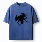 Japanese Washed Frog T-Shirt for Daily Wear