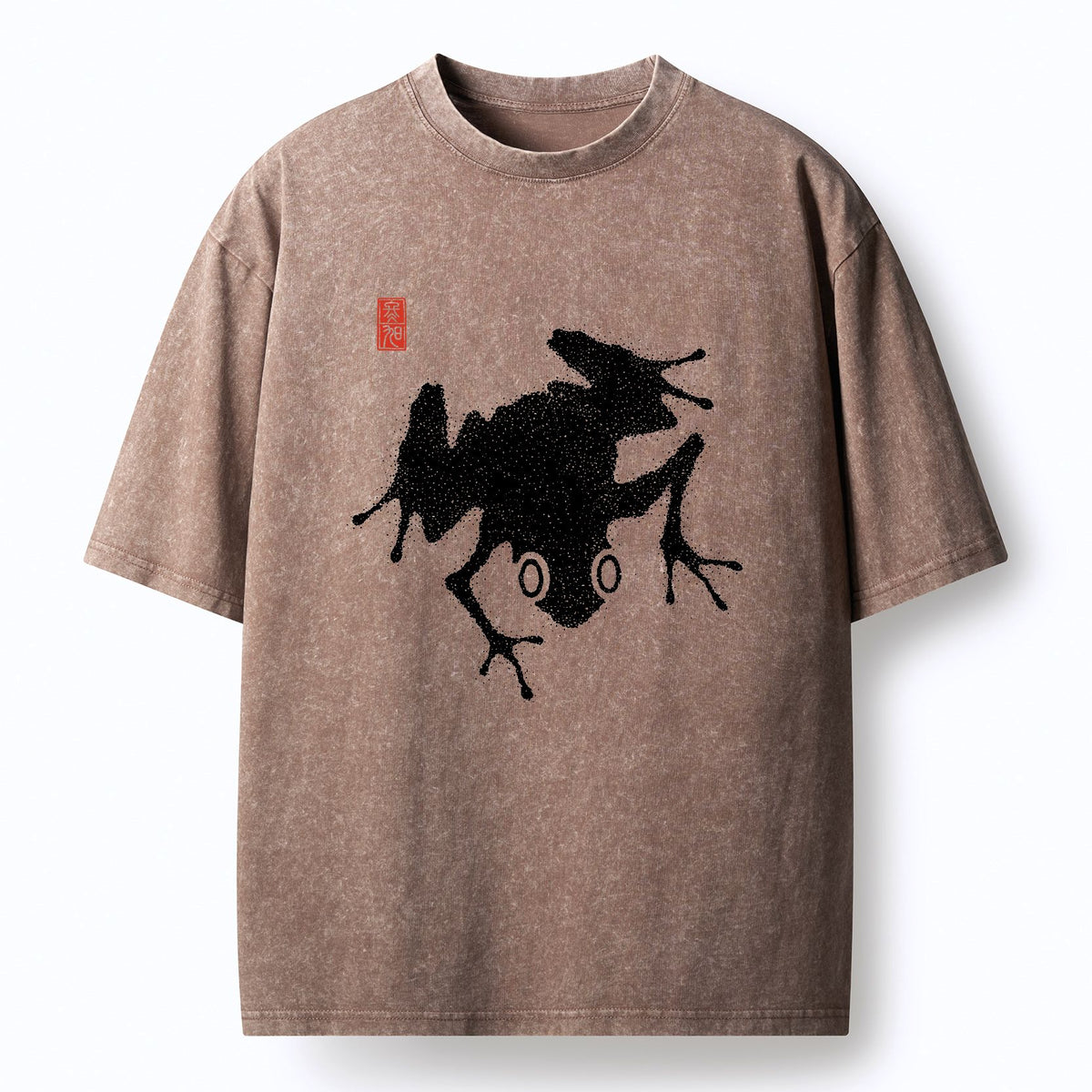 Kyoto-Lion A Stippled frog Washed T-Shirt