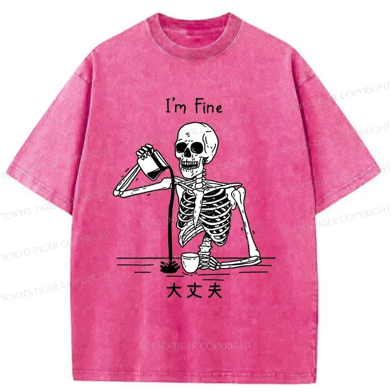 Restless skeleton washed tee for summer