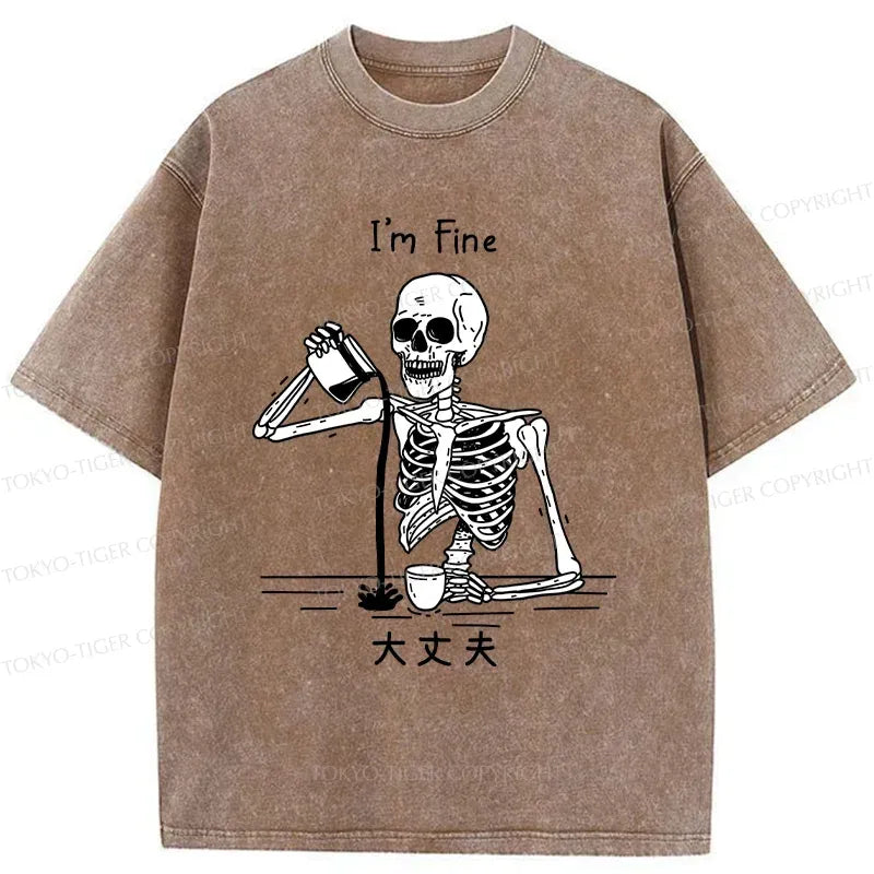 Restless skeleton washed tee for summer