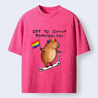 Kyoto-Lion Funny Capybara Scooter T-Shirt