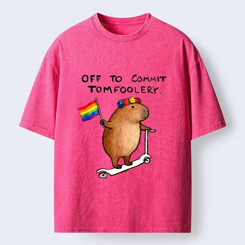 Kyoto-Lion Funny Capybara Scooter T-Shirt