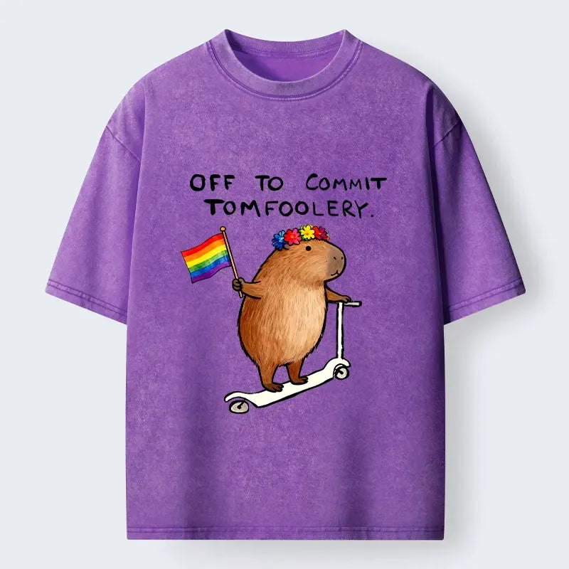 Best Seller Washed Capybara Scooter Tee