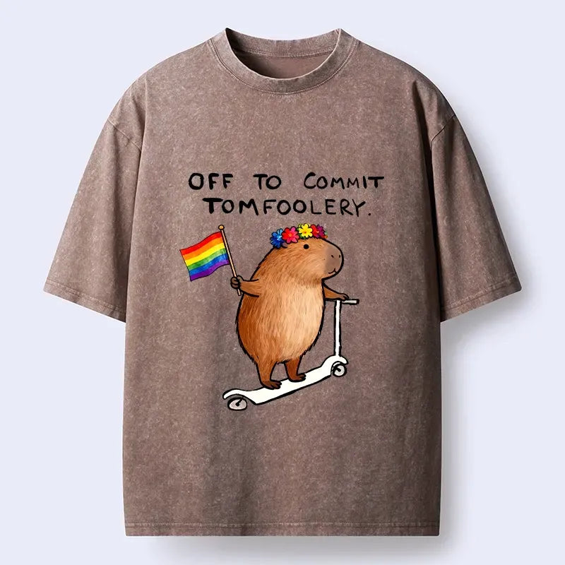 Best Seller Washed Capybara Scooter Tee