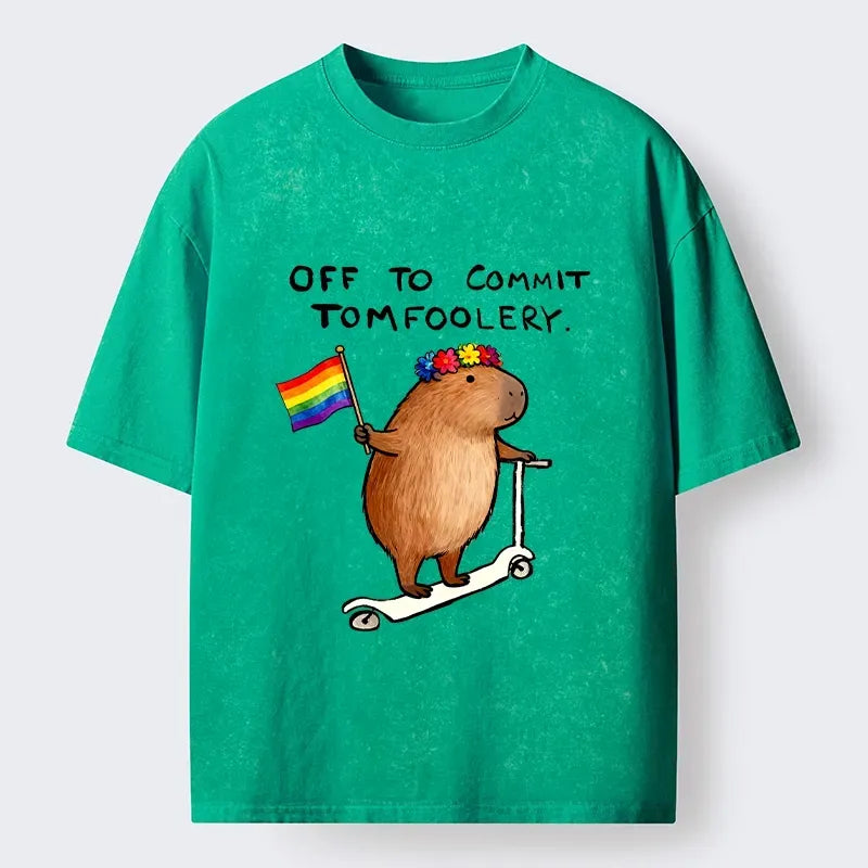 Best Seller Washed Capybara Scooter Tee