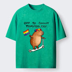 Best Seller Washed Capybara Scooter Tee