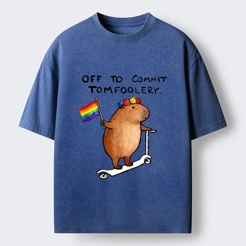 Kyoto-Lion Funny Capybara Scooter T-Shirt