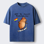 Kyoto-Lion Funny Capybara Scooter T-Shirt