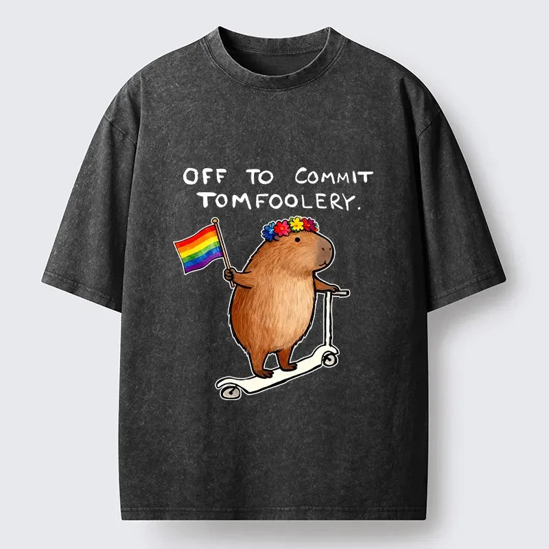 Kyoto-Lion Funny Capybara Scooter T-Shirt