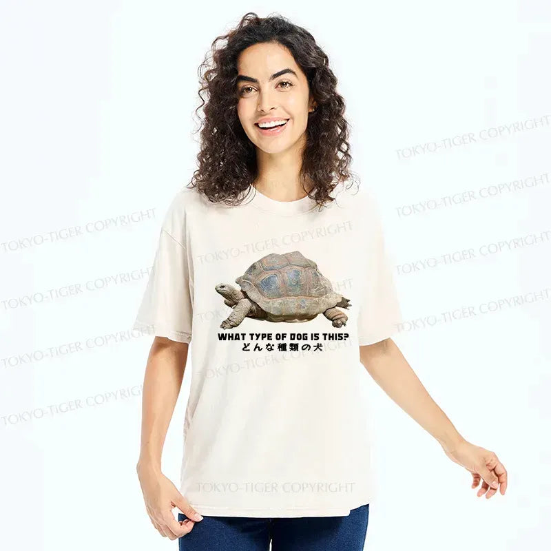 japanese washed dog t-shirt for streetwear