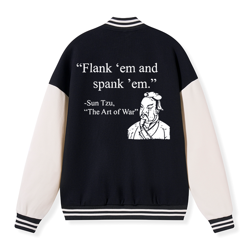 Kyoto-Lion The Art Of War Funny Embroidery Varsity Jacket