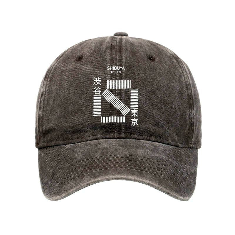 Kyoto-Lion Japanese Shibuya Crossing Washed Cap