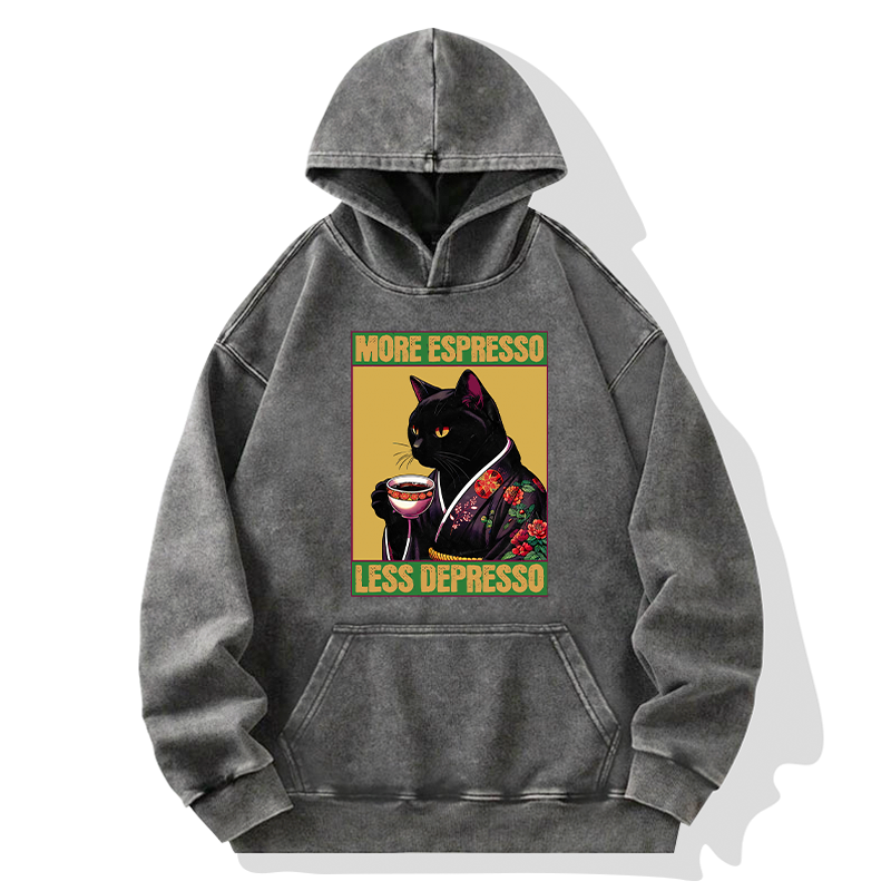 Kyoto-Lion Up Caffeine Down Depression Washed Hoodie