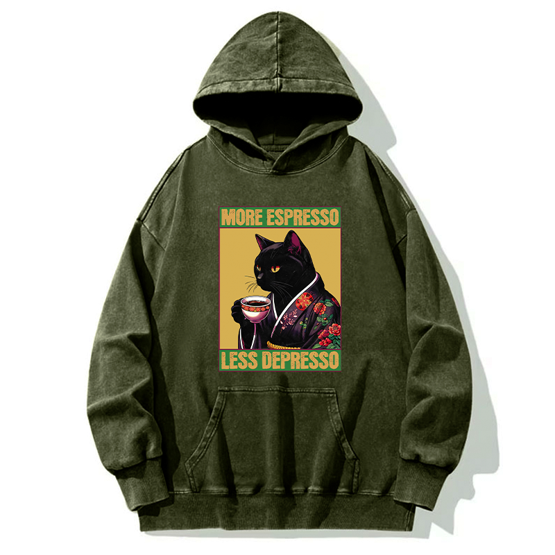 Kyoto-Lion Up Caffeine Down Depression Washed Hoodie