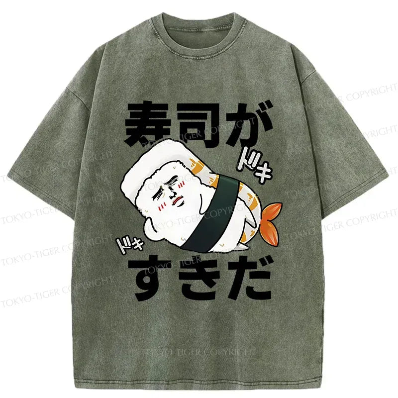 Japanese sushi meme t-shirt for daily wear
