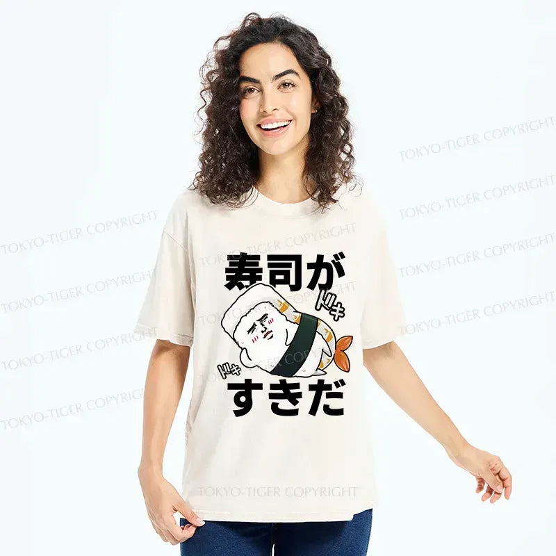 Japanese sushi meme t-shirt for daily wear