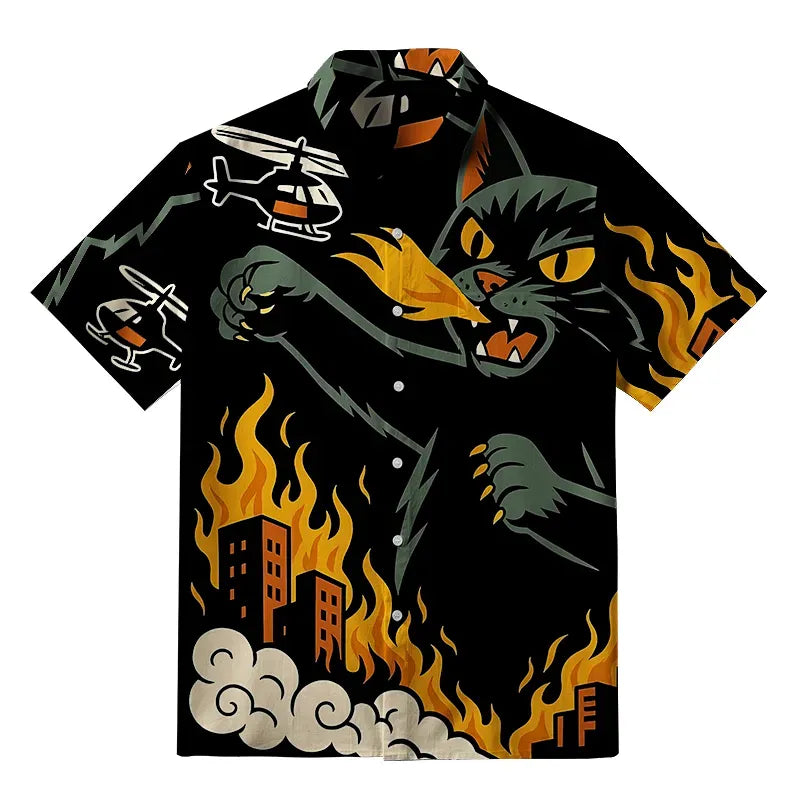 Comfortable Japanese Cat Shirt for Daily Wear