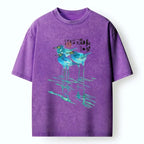 Japanese Watercolor Herons T-Shirt for Daily Wear