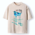 Japanese Watercolor Herons T-Shirt for Daily Wear