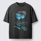 Japanese Watercolor Herons T-Shirt for Daily Wear