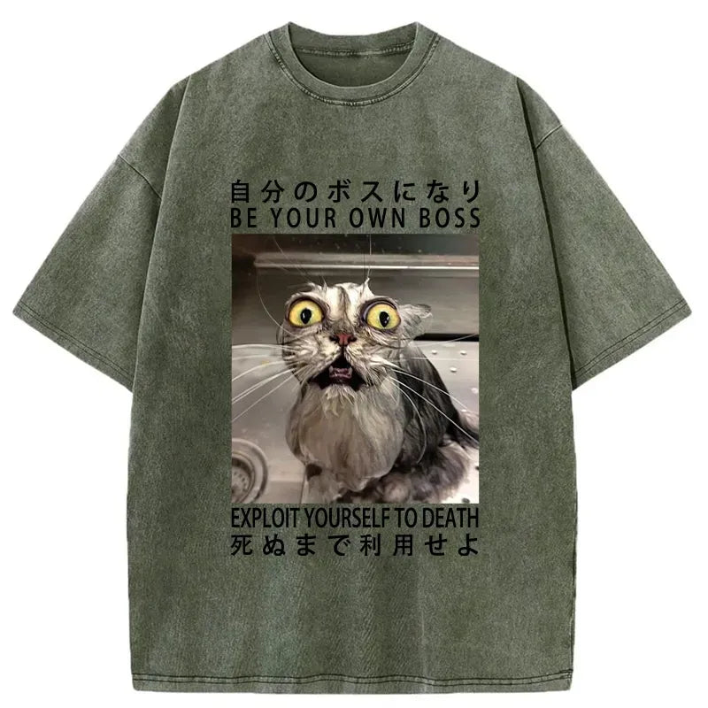 Kyoto-Lion Be Your Own Boss Washed T-Shirt