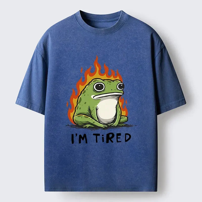 Kyoto-Lion Tired Frog Japan Washed T-Shirt
