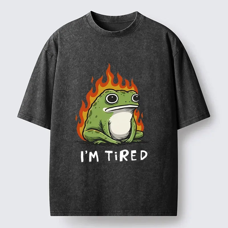 Kyoto-Lion Tired Frog Japan Washed T-Shirt