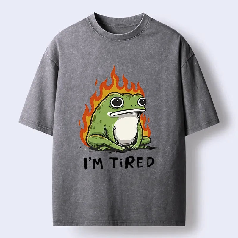 Kyoto-Lion Tired Frog Japan Washed T-Shirt