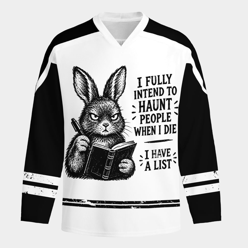 Kyoto-Lion Dark Humor Bunny Long-Sleeve Hockey Jersey