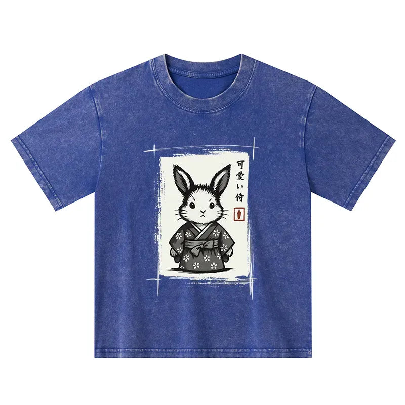 kids japanese woodcut bunny t-shirt