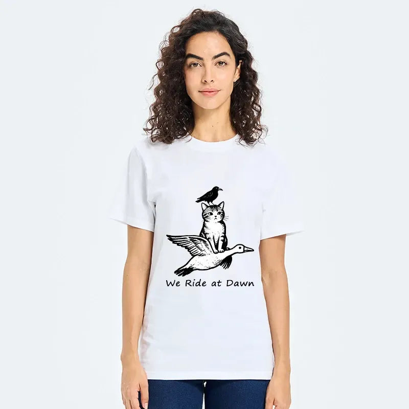 Kyoto-Lion Funny We Ride At Dawn Classic T-Shirt