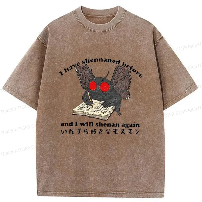 Kyoto-Lion Mothman Writing Notes Washed T-Shirt