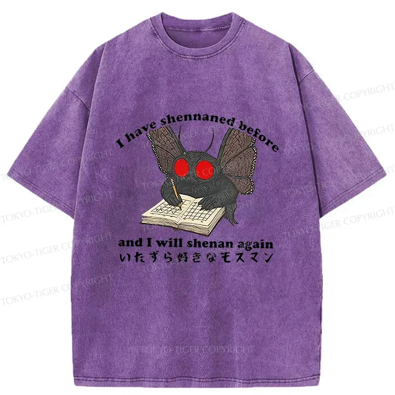 Kyoto-Lion Mothman Writing Notes Washed T-Shirt