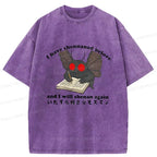 Kyoto-Lion Mothman Writing Notes Washed T-Shirt