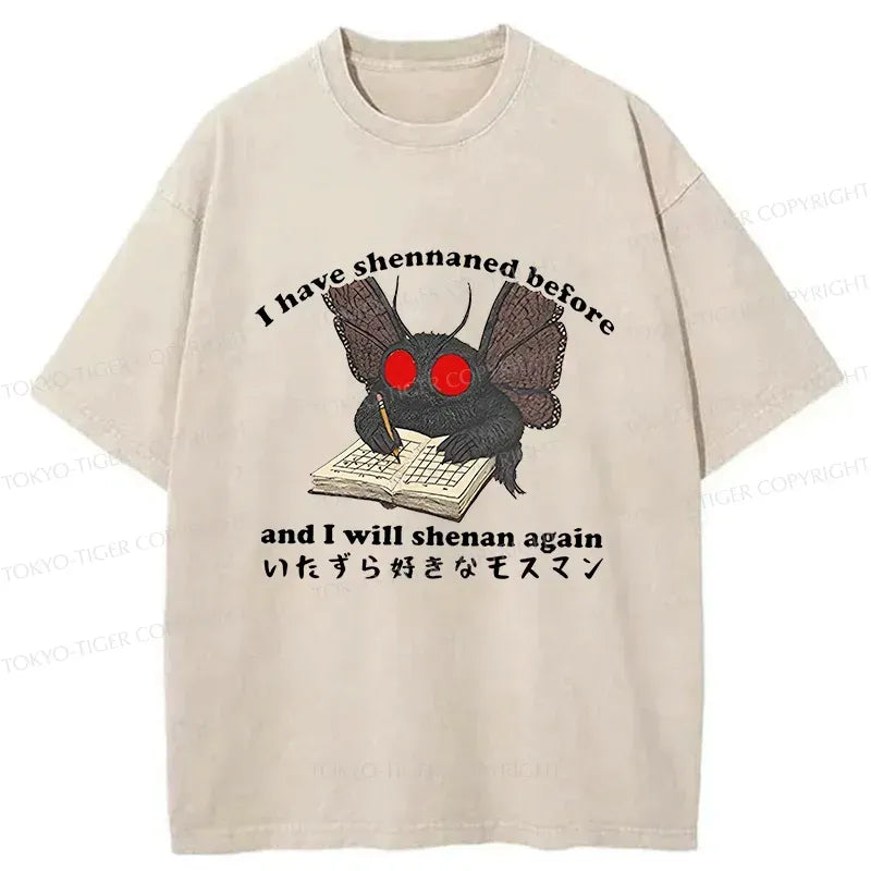 Kyoto-Lion Mothman Writing Notes Washed T-Shirt